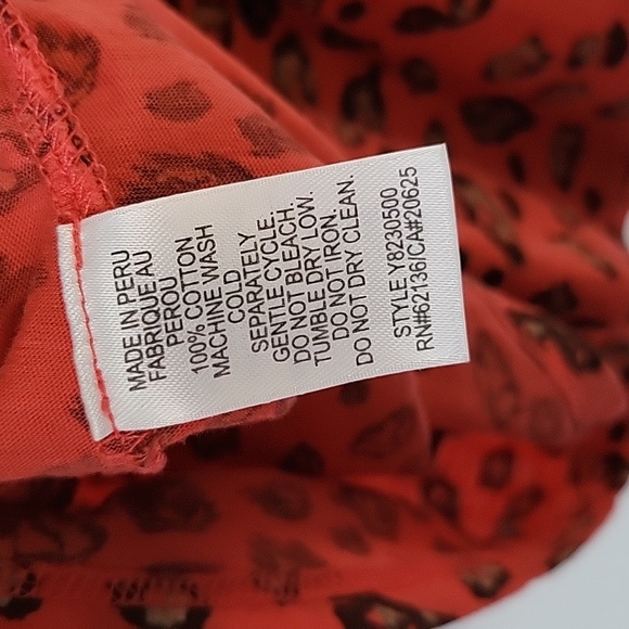 Guess Jeans red cheetah print babydoll tube/halter top size XS - Picture 5 of 5